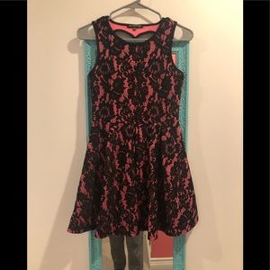 Miss Behaved Girls  pink and black skater dress!!